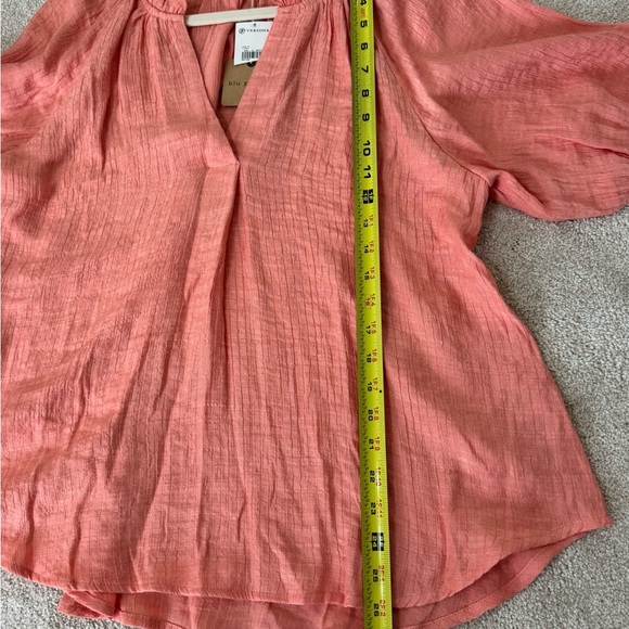 Blu Pepper from Versona NWT Large Gauze Peasant Top Melon Color - Picture 6 of 11